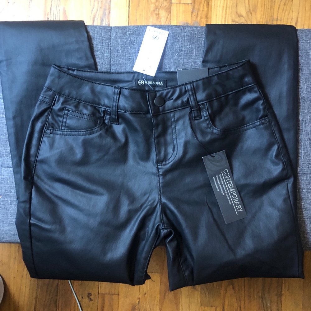 Versona Faux Leather Skinny Jeans
